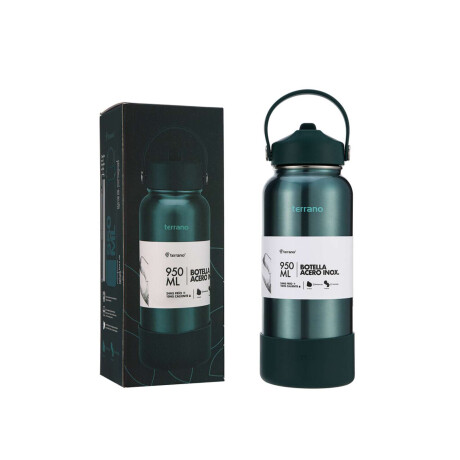 Botella Térmica Con Pico 950Ml. Verde Metalizado