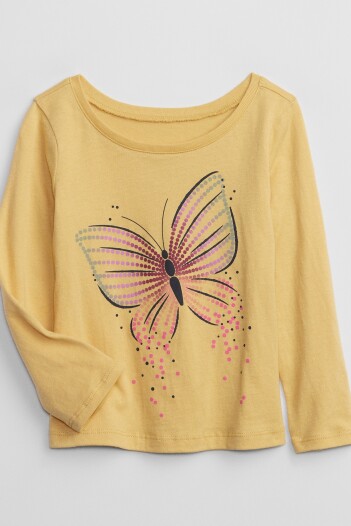 Remera Gráfico Manga Larga Toddler Niña French Almond