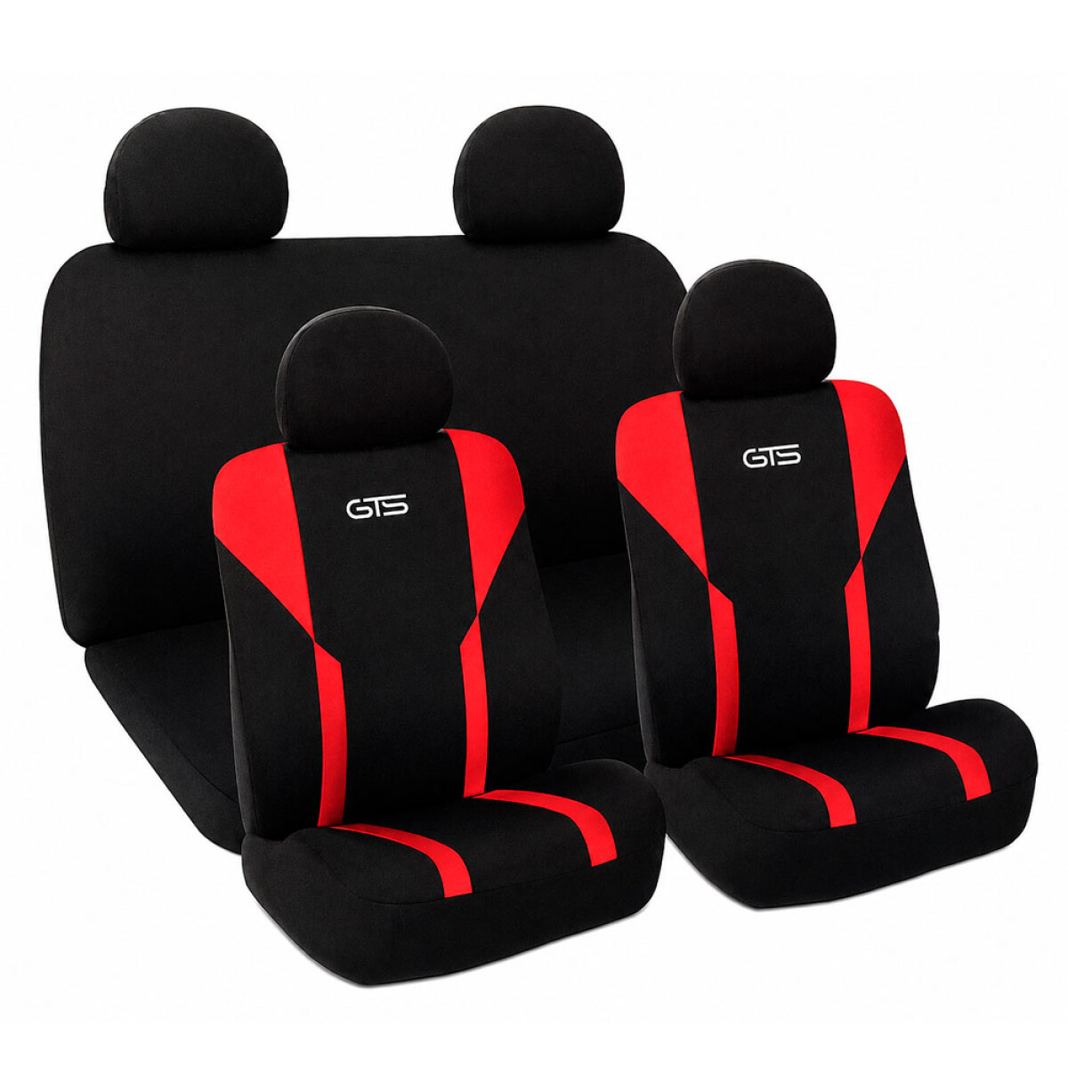 CUBRE ASIENTO - GTS 008 NEGRO ROJO POLYESTER 10PZAS. GTS 