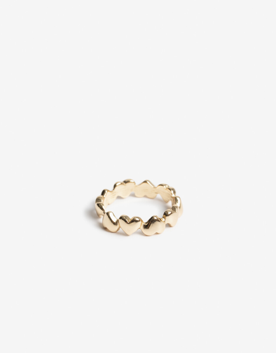 Anillo Metal Corazones De La Línea Stay Golden. 