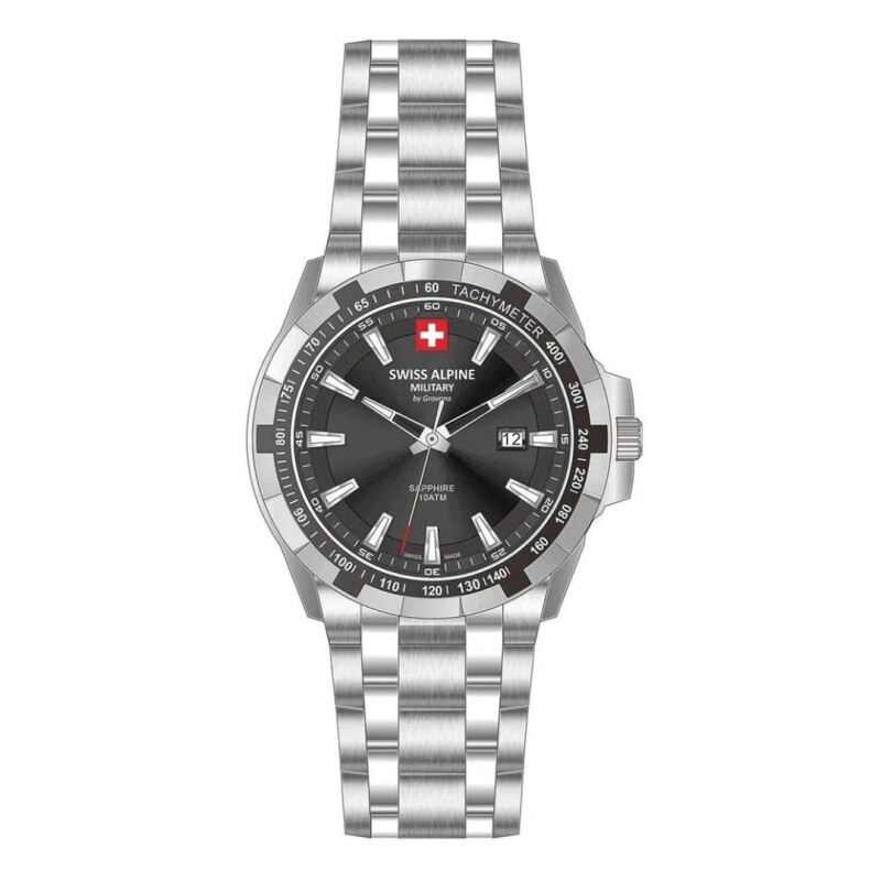 Reloj Swiss Alpine Military 7044.1237 para hombre con correa de acero Negro