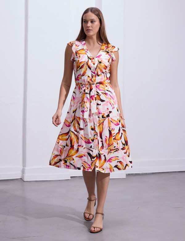 Vestido Camisero Printed BLANCO/MULTI