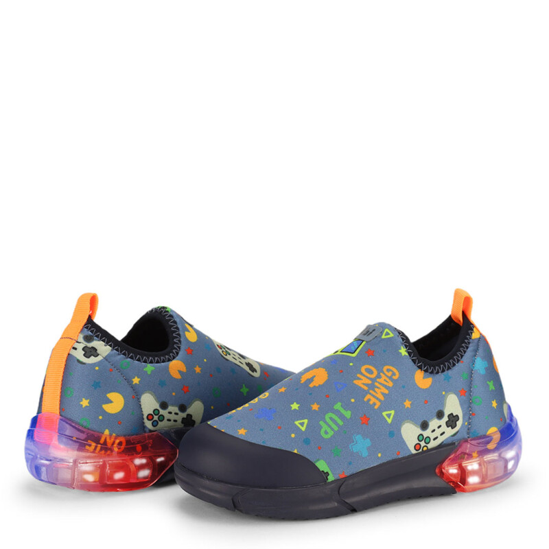 Championes de Niño Bibi Space Luces Azul Jean