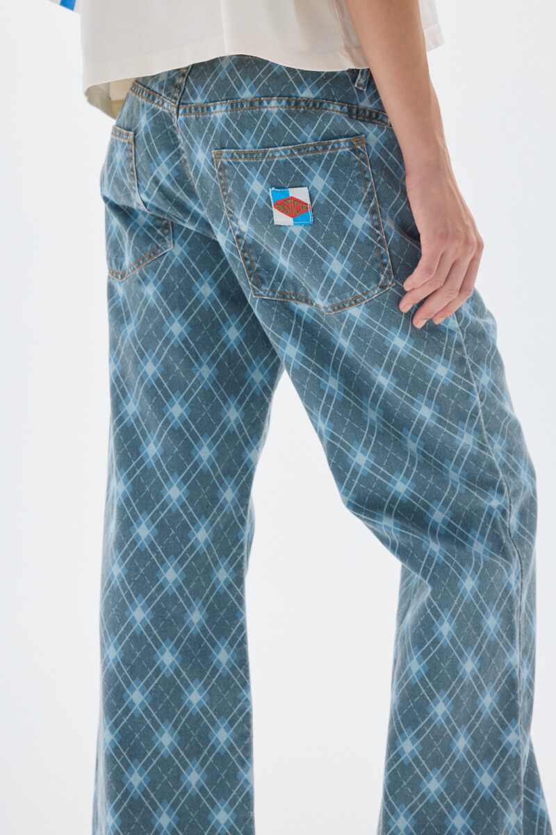Jean Vaquero Print Blue