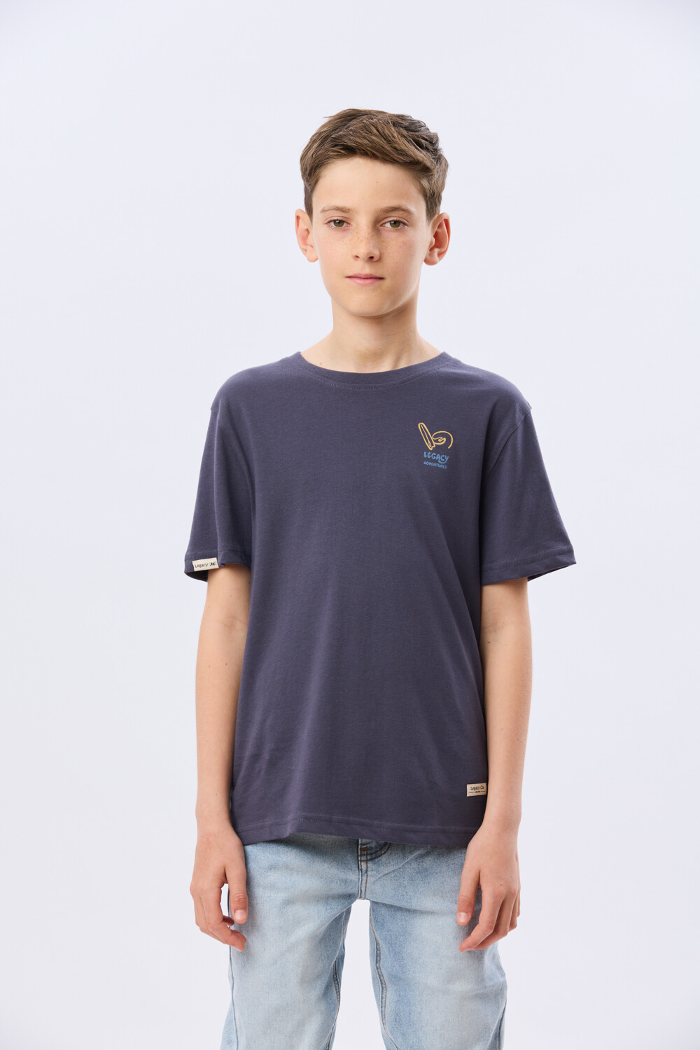 REMERA ESTAMPADA DE ALGODÓN Azul