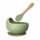Set de Comida Bebé Irrompible en Silicona c/ Bowl y Cuchara Verde