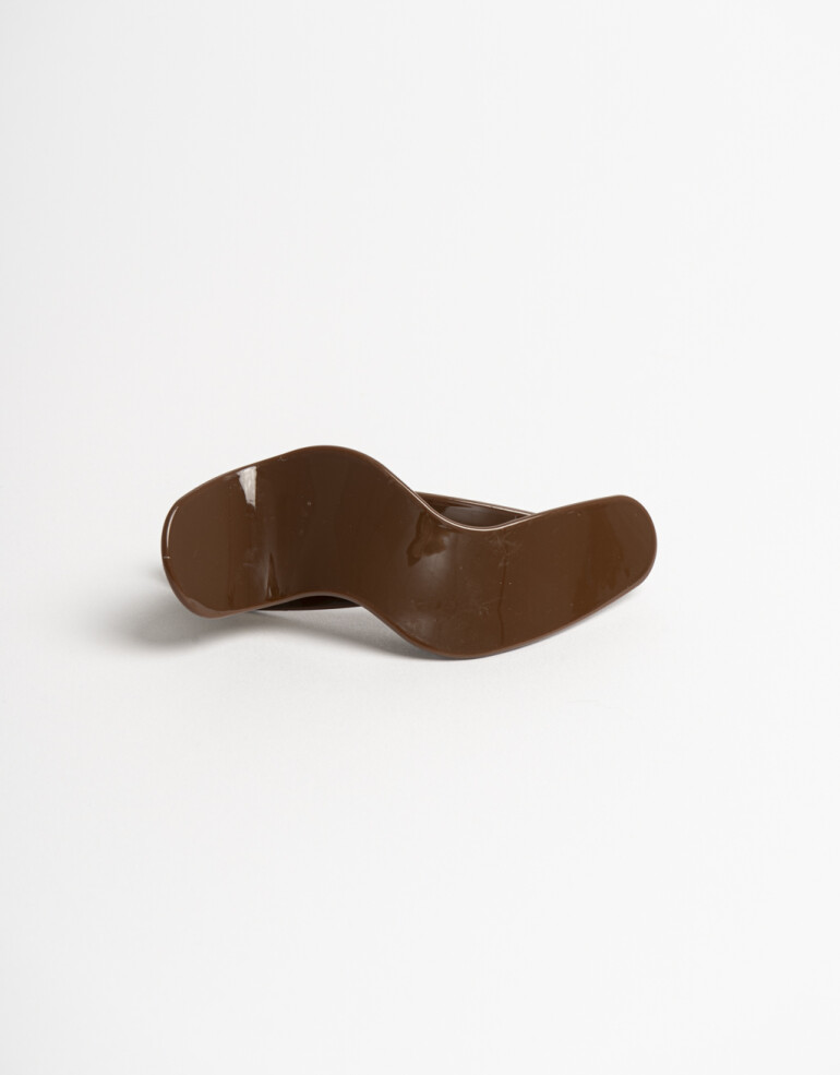 Broche Acrilico Broche Formato Wavy Moda De Actilico. - Marron Chocolate