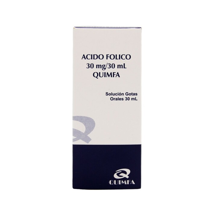 ACIDO FOLICO 30 MG. (QUIMFA) GOTAS CJ X única