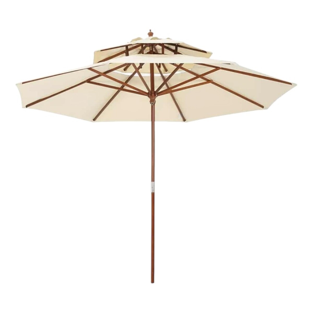 Sombrilla Doble Techo 3M Madera UV50+ 