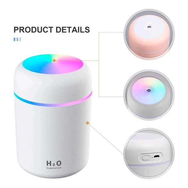 Difusor Aromatizador Vaporizador Humidificador Usb Led Variante Color Blanco