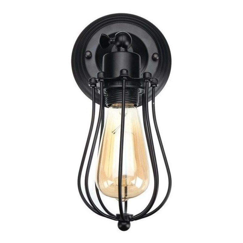 Aplique Lampara Pared Jaula Aplique Vintage Retro Negro