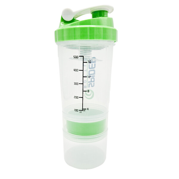 Botella Vaso Mezcladora Agitador Spider Fitness Ejercicio Variante Color Verde