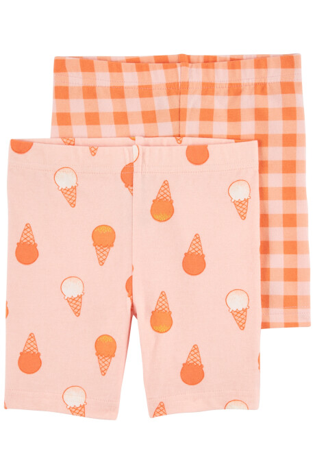 Pack dos shorts ciclistas de algodón, estampados Sin color