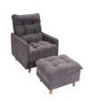 Butaca Reclinable 1 Cuerpo + Puff Living Montreal Gris