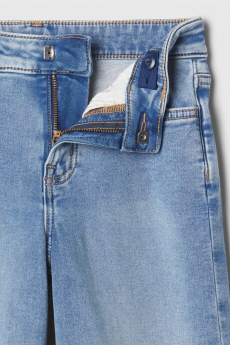 Jean Wide Tiro Alto Niña Light Wash