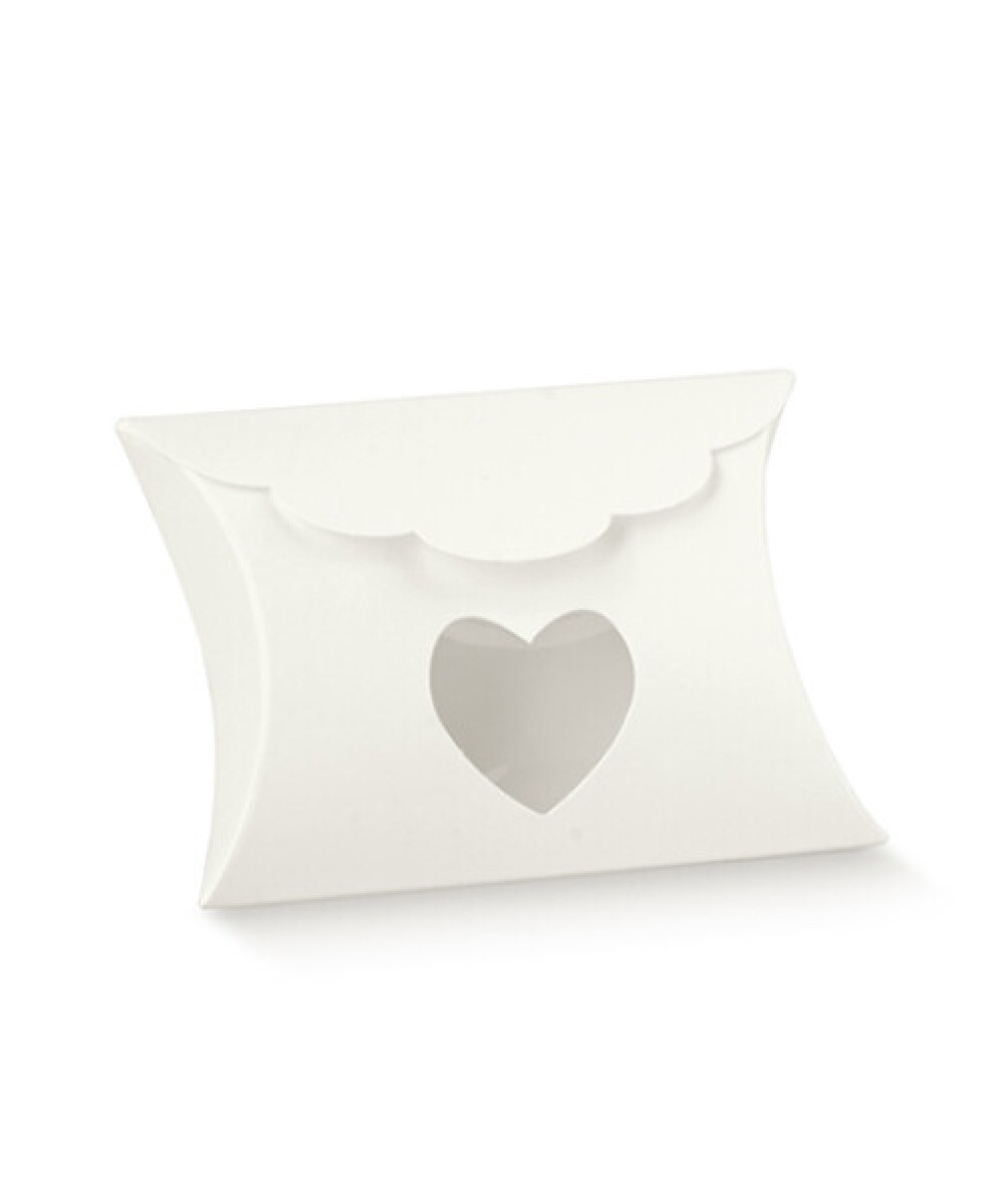 ESTUCHE PILLOW CORAZON 8X8,5X3 cm - BLANCO 