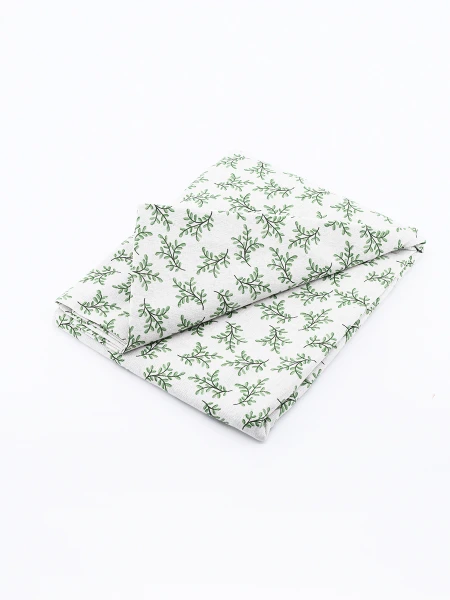MANTEL HOJAS VERDE MUSGO