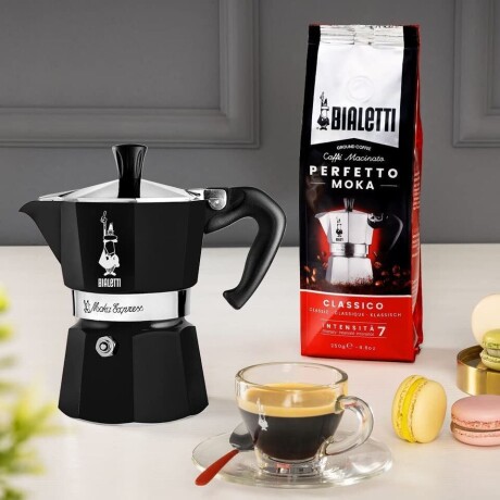 Cafetera Bialetti Aluminio Negra 3 Pocillos NEGRO
