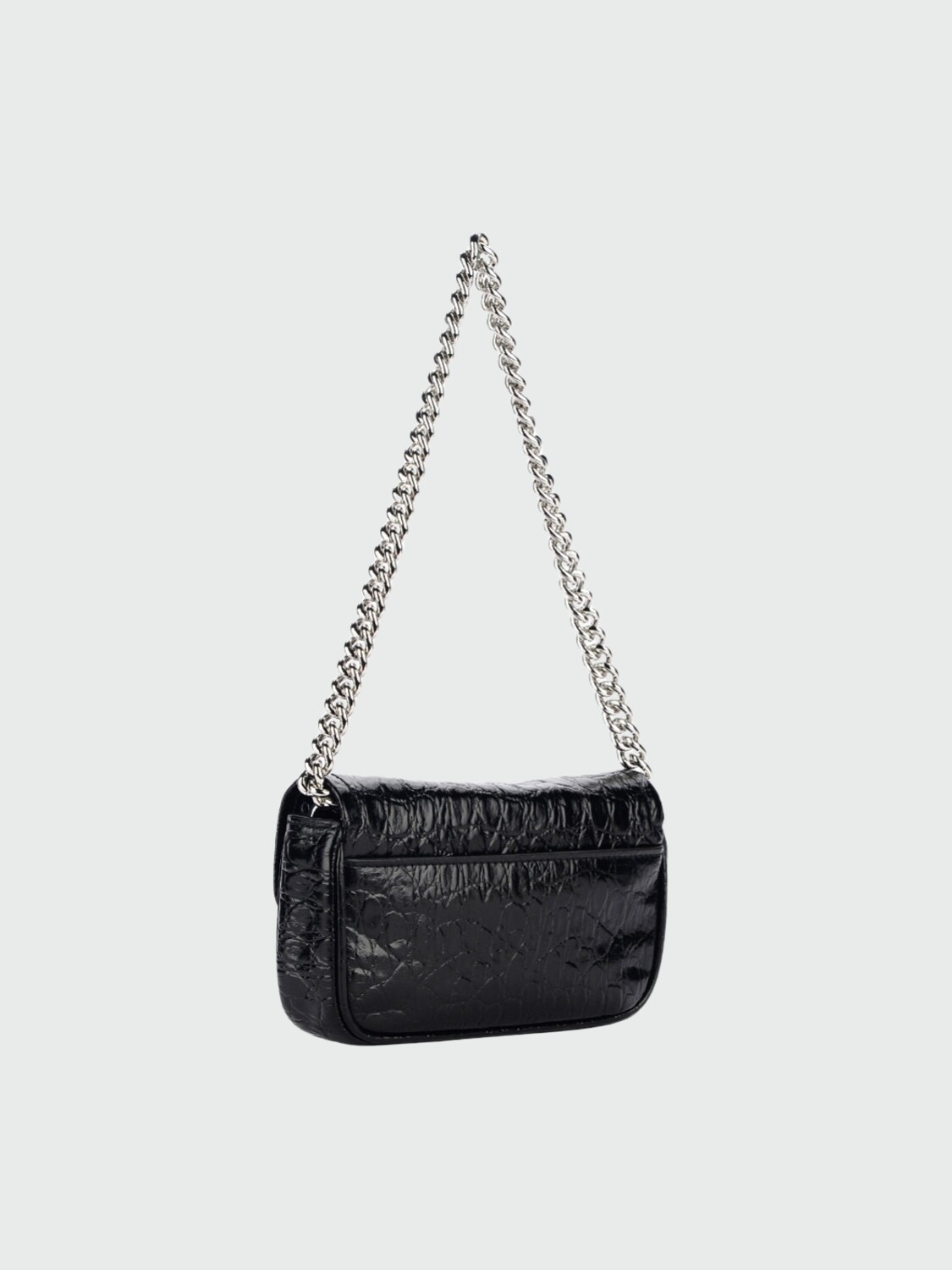 Bolso de hombro mini con herrajes Negro