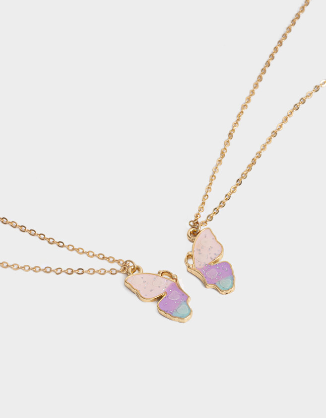 Collares para compartir Con Mariposas Set De Collares Para Compartir De Mariposas - Dorado