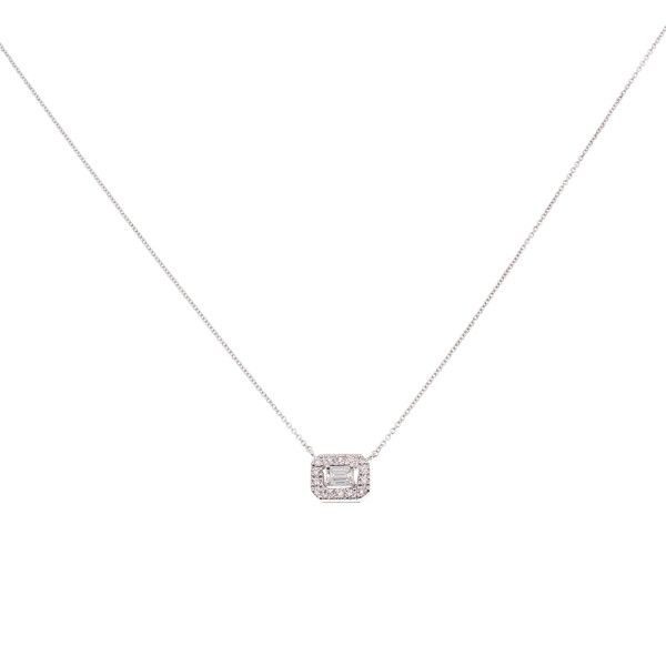 Colgante Fernanda H. en oro blanco 18k con brillantes, incluye cadena. Colgante Fernanda H. en oro blanco 18k con brillantes, incluye cadena.