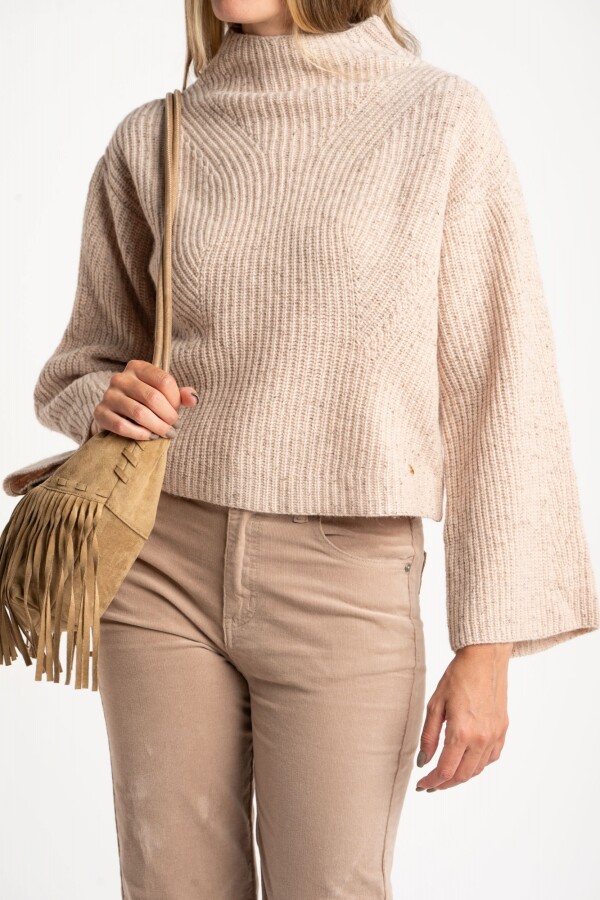 Polera Lana Beige Meñange