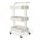 Carrito Organizador multiusos metal 3 estantes 100% metal Blanco