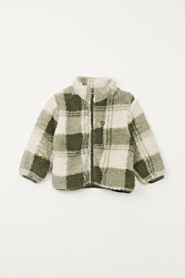 Campera sherpa estampada Beige