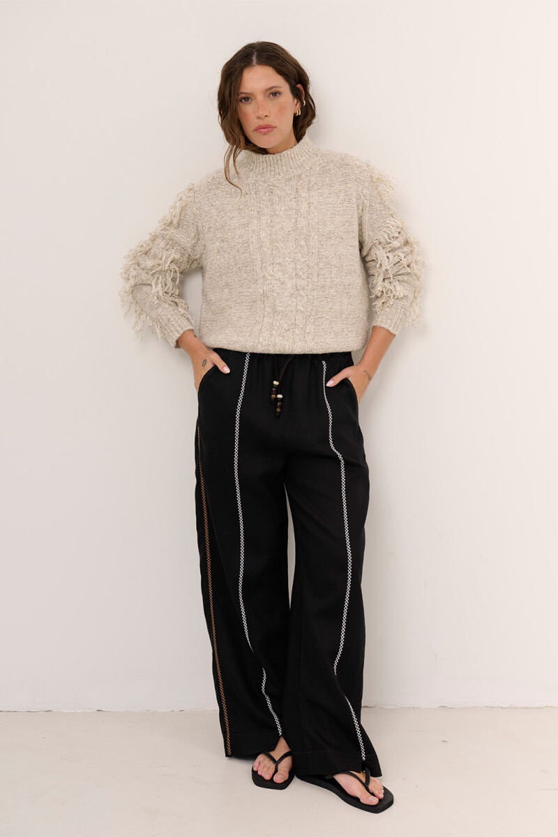 PANTALON LINO CRUZ NEGRO