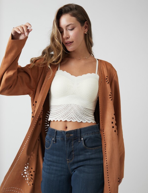 Chaqueta Suede Calado TOSTADO