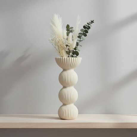 Florero Colección Ondine Decoración Hogar Oficina Ø11x25Cm Natural
