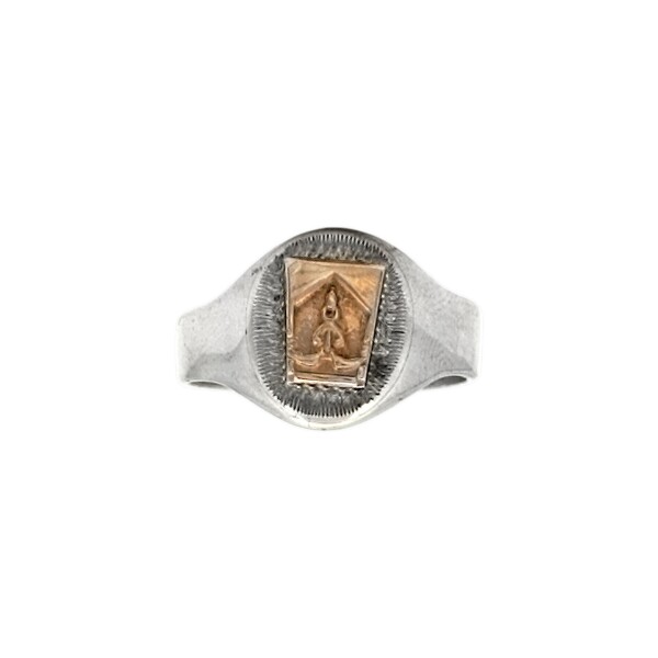 Anillo Profesión Contador -Plata y Oro-Sin Piedra-AP5024 sinpiedra