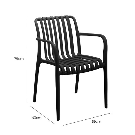 Silla Jardín Living Polipropileno Exterior UV 150kg Silla Jardín Living Polipropileno Exterior UV 150kg