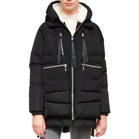 Uzspace Camperon Dama Reina Capucha Abrigo Urbano Negro