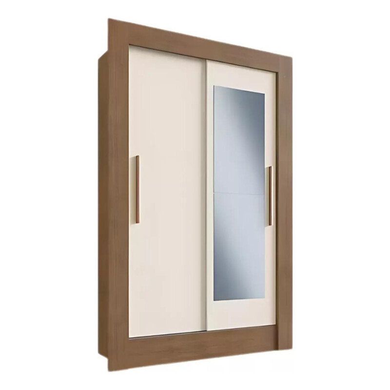 Ropero Placard 2 Puertas Corredizas C/espejo Dormitorio Marrón