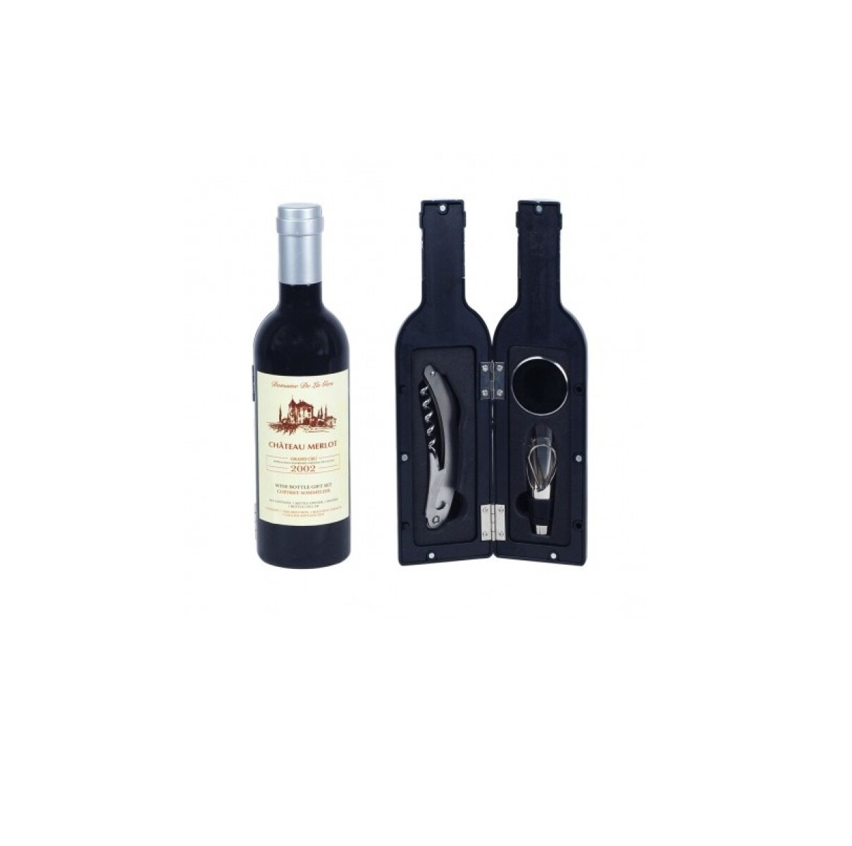 Set de Accesorios para Vino 3 Piezas en Estuche Botella 