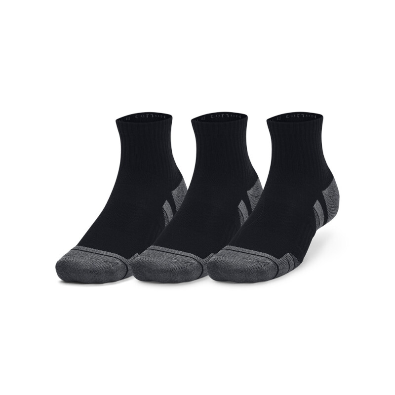 UA Performance Cotton 3p Qtr-WHT BLK-001