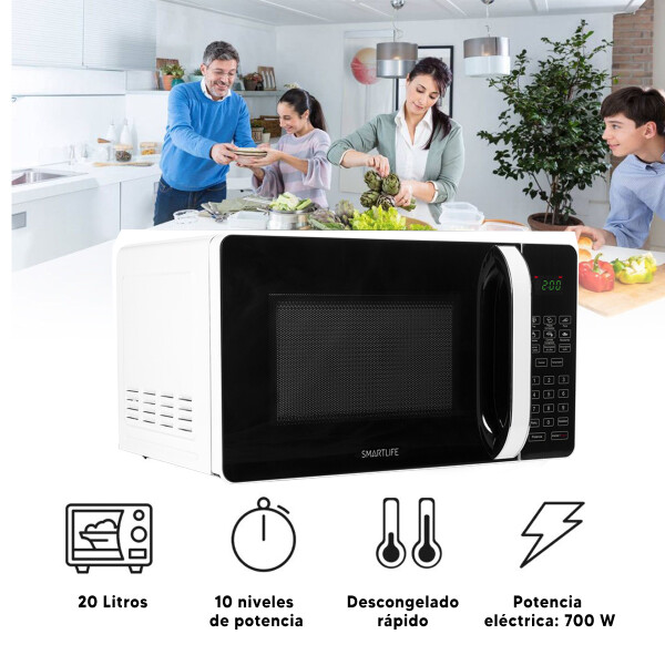 Microondas Smartlife Slmwo20d MICROONDAS SMARTLIFE 20L DIGITAL BLANCO