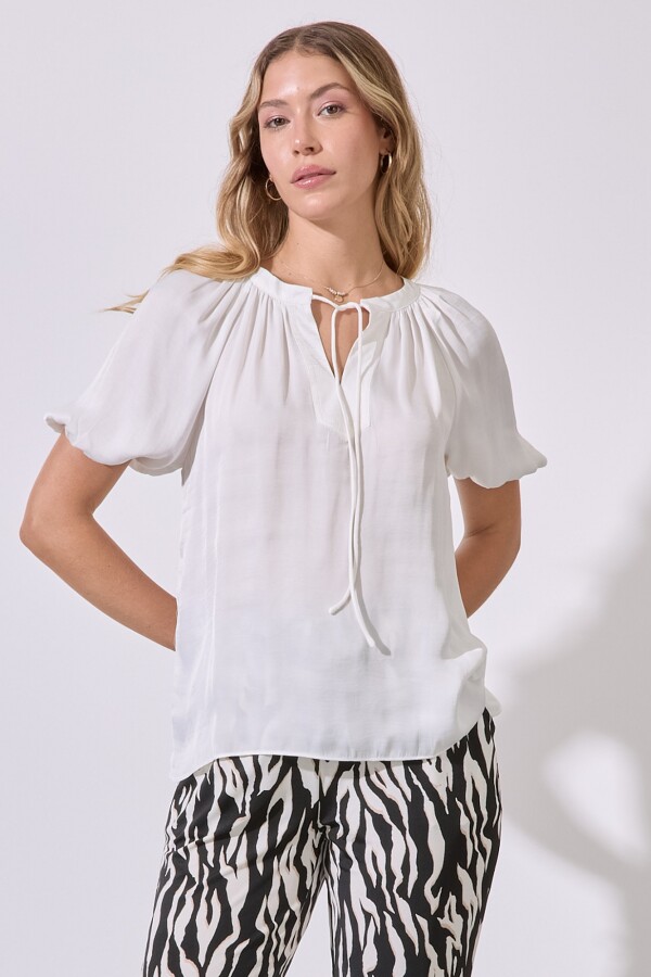 Blusa Saten Lazo CRUDO