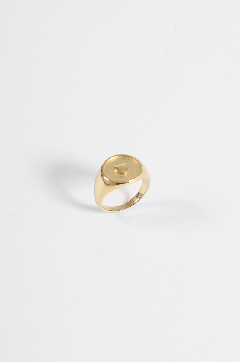 Anillo acero sello cora - dorado 