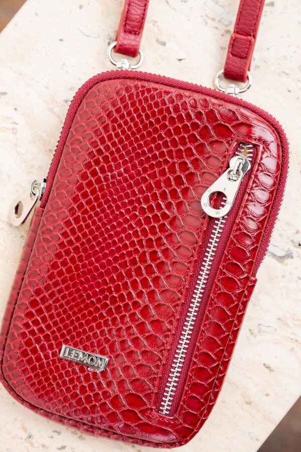 Porta Celular Croco Combinado Rojo