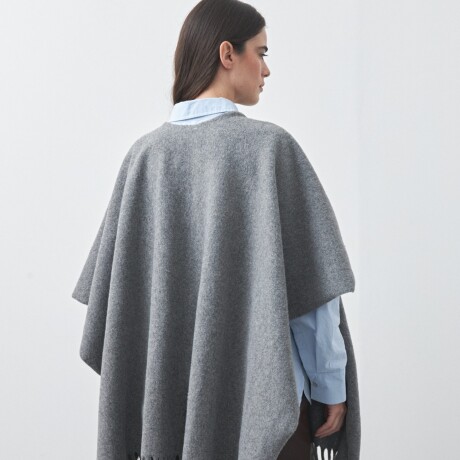 PONCHO FAVA Gris Melange
