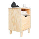 Mesa De Luz 18mm Madera Nórdica Dormitorio Moderna Marrón