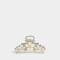 Broche Premium Broche Metálico Flores - Blanco Crudo