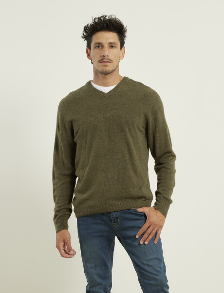 Sweater V Harrington Urban Verde Melange
