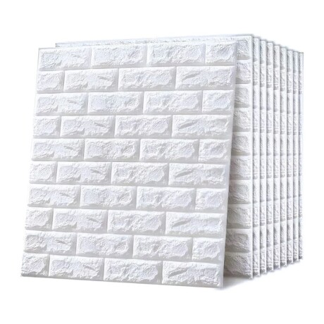 REVESTIMIENTO AUTO ADHESIVO 3D 70 X 77 CM X 3 MM - LADRILLO BLANCO X 10 REVESTIMIENTO AUTO ADHESIVO 3D 70 X 77 CM X 3 MM - LADRILLO BLANCO X 10