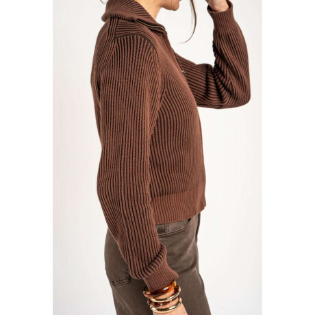 Campera Tejida Algodón Chocolate