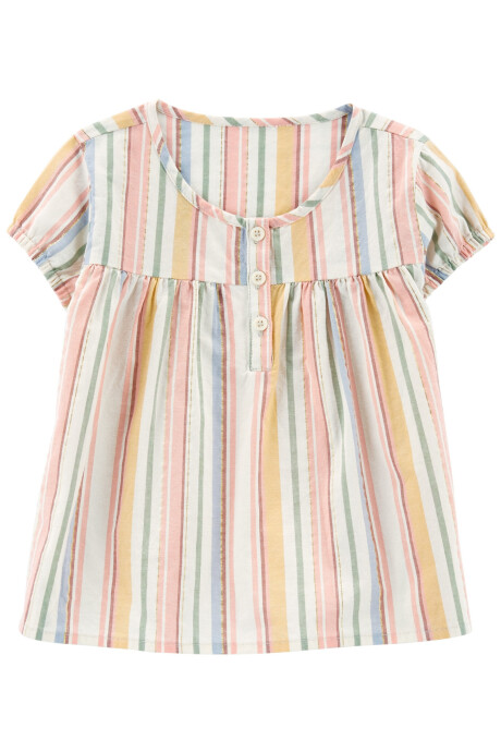 Blusa de algodón diseño a rayas Sin color