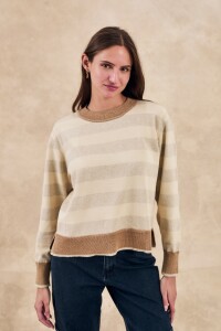 Sweater Rayado Beige Melange