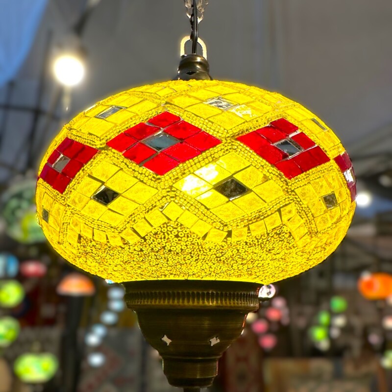 Colgante vitraux de techo 23 cm multicolor Amarillo